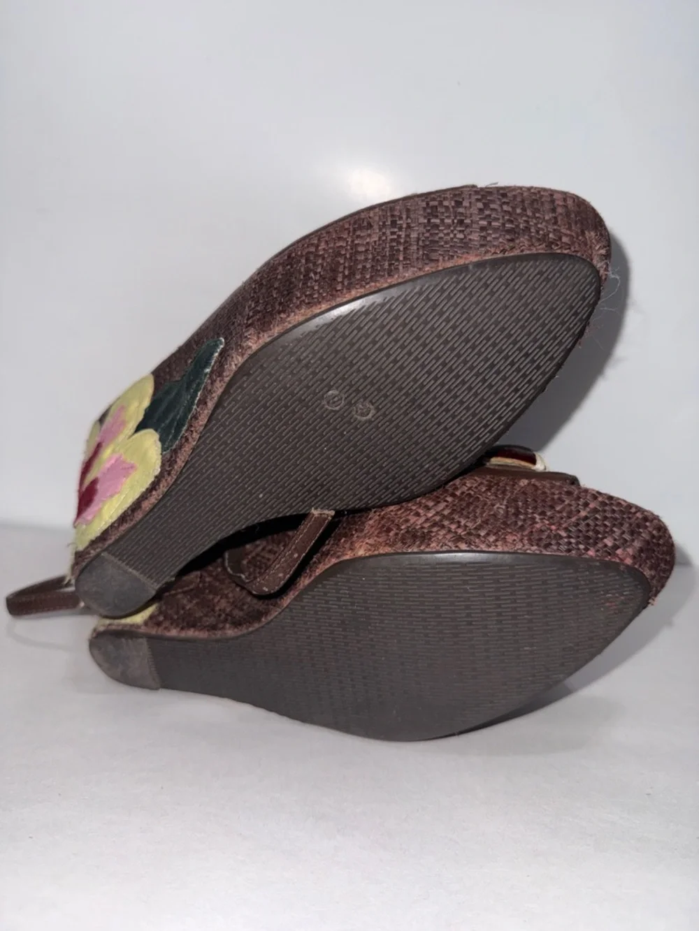 Sam Edelman vintage y2k platform wedges floral embroidered size 7